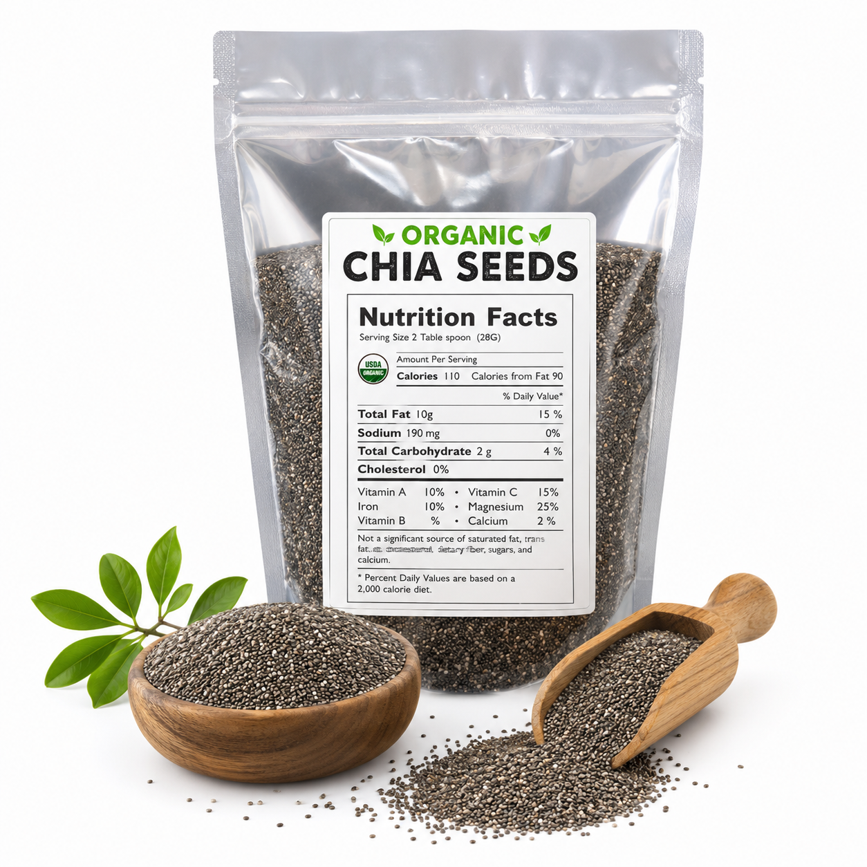 4 LB GROWN ORGANIC PURE PREMIUM BLACK CHIA SEEDS