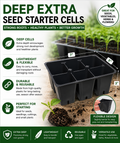 300 DEEP Extra Large Cells Total (50 Trays of 6 Cells Each)Seed Starter Trays