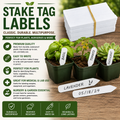 100 Qty 4" x 5/8 white plastic plant labels nursery stake tags